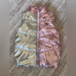 Calvin Klein Girls Shiny Pink and Silver Vest 5t